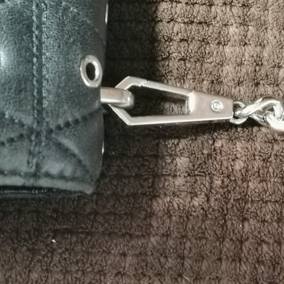 Black/Silver Sloan Quilted & Grommeted Lamb Organizer Crossbody #248 - Picture 12 of 16